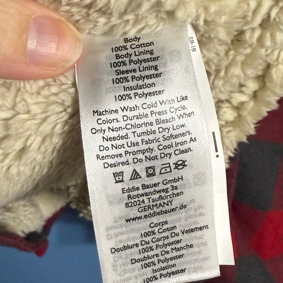 Eddie Bauer Shirt Mens 2XL Plaid Buffalo Shacket Sherpa Lined Button Up - Picture 8 of 9